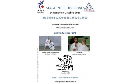 STAGE INTER-DISCIPLINES - DIMANCHE 9 OCTOBRE 2016