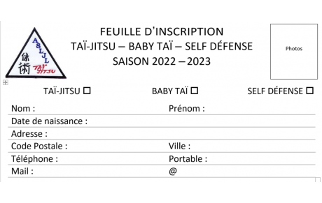 Dossier d'inscription disponible en ligne !